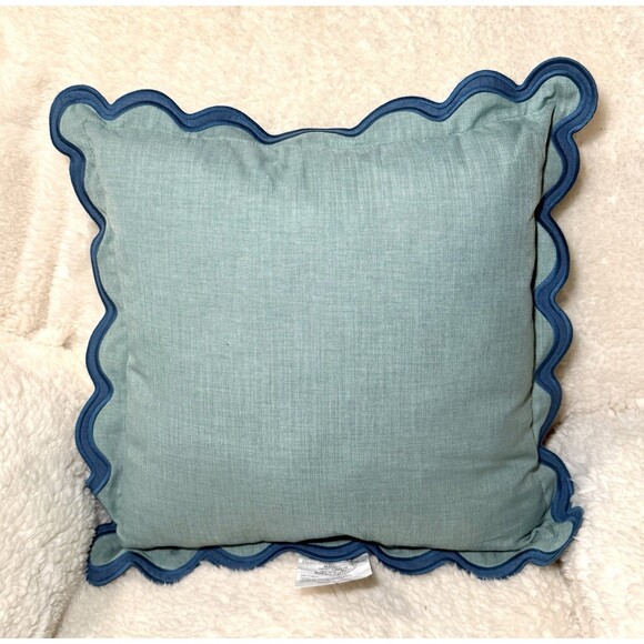 20”x20” Green Scalloped Square Outdoor Throw Pillow – Threshold Patio Cushion - Picture 5 of 6